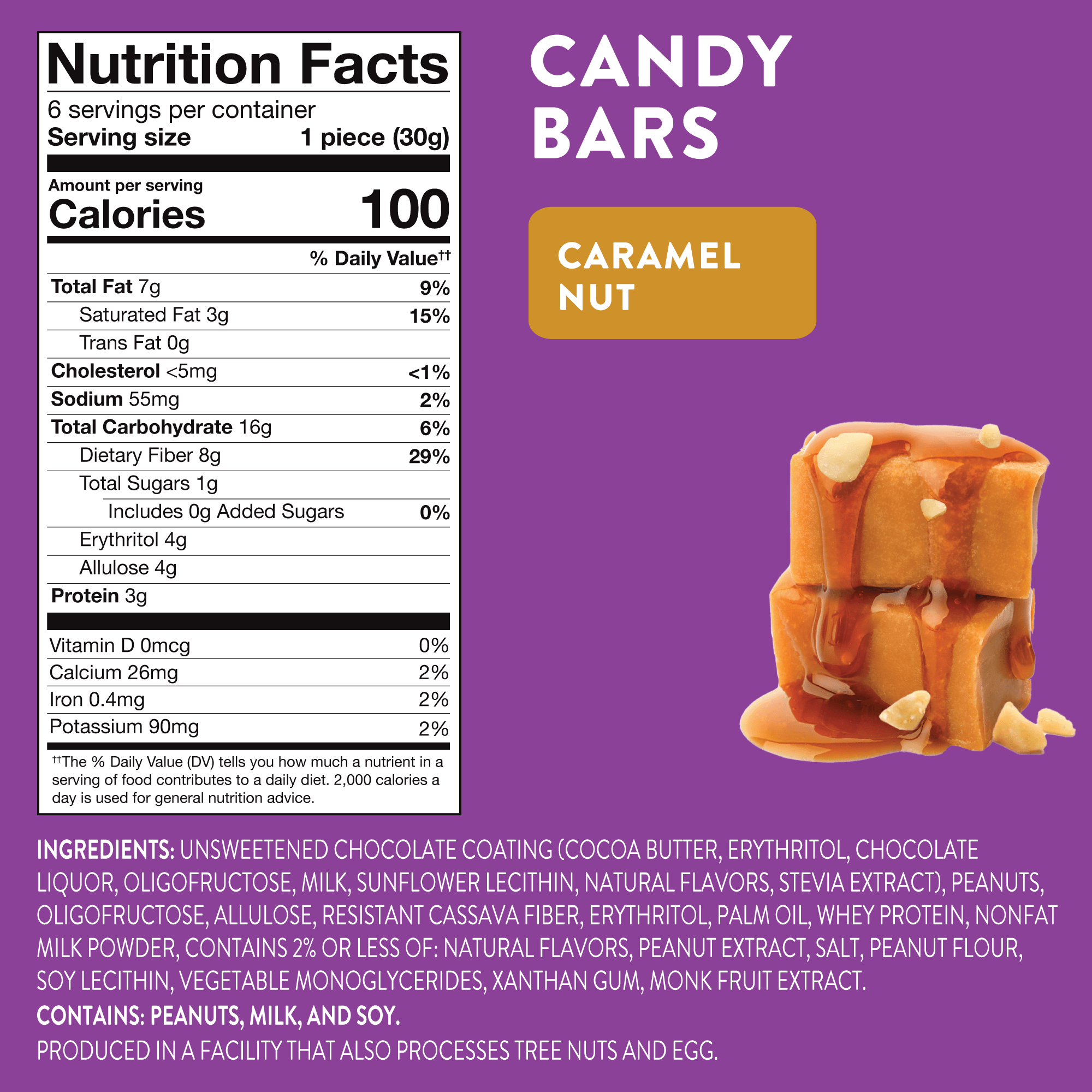 Candy Bars: Caramel Nut 6ct